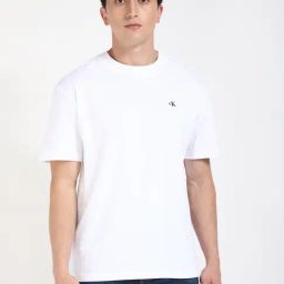 Calvin Klein Jeans White Cotton Regular Fit Logo Printed T-Shirt-image-74
