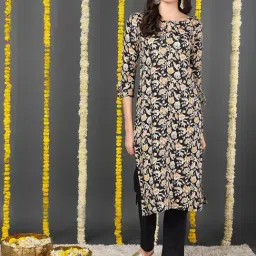 Vaamsi Black Rayon Printed Straight Kurta-picture-26