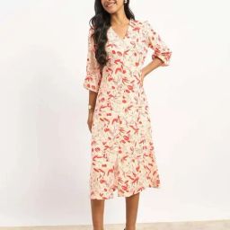 SALT Attire White Printed Casual Dress-picture-14