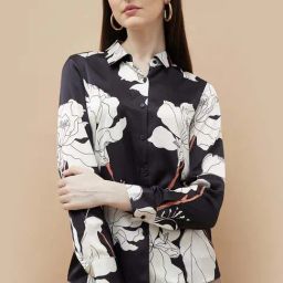 Code By Lifestyle Black Regular Fit Printed Shirt-image-90