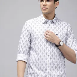 Arrow Manhattan Slim Fit Printed Pure Cotton Casual Shirt-image-40