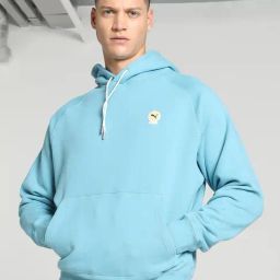 Puma Dusty Aqua Cotton Relaxed Fit PUMA x PALOMO Printed Hooded Sweatshirt-image-30