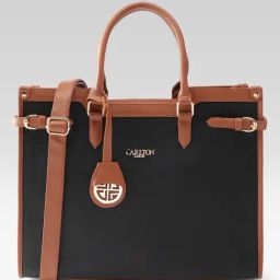 Carlton London Black Medium Leather Tote-29