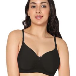 IN CARE Black Half Coverage Non-Wired Push-Up Bra-image-15