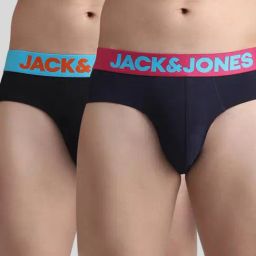 Jack & Jones Navy & Black Briefs - Pack of 2-image-30