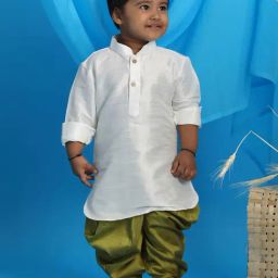VASTRAMAY Boys White KurtaSets-image-44