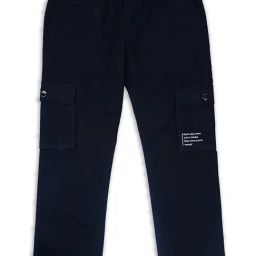 Cavio Boys Navy Cotton Solid Cargo Trousers with Belt-image-75