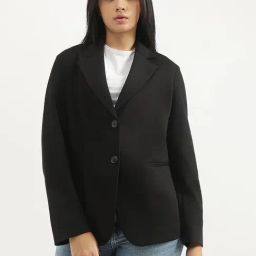 United Colors of Benetton Black Solid Blazer-image-56