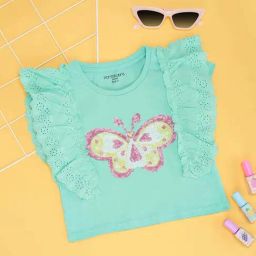 Pantaloons Junior Girls Opal Cotton Embellished T-Shirts-image-23