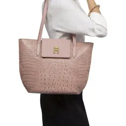 Hidesign Baby Pink PERU 03 Textured Medium Leather Tote-picture-41