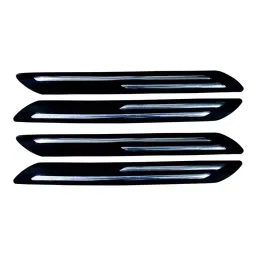 Auto Pearl Plastic & Stainless Steel Car Bumper Guardfor Accent Black/Silver (Pack of 4 Pcs)-image-35