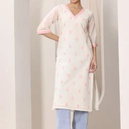 Libas Off White Embroidered Side Slit Straight Kurta-image-65