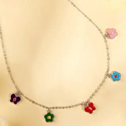 GIVA 925 Silver Colourful Flutter Kids Necklace-image-43