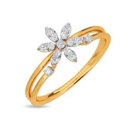 Kisna Diamond & Gold Jewellery Emily 18k (750) Diamond & Gold Ring For Women-image-5