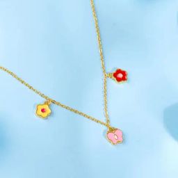 GIVA 925 Silver Colourful Floret Kids Necklace-image-44
