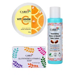 CARET ORGANIC Set Of 3 Bath and Body Combo Nourishing Cream, Body Lotion & Soap: 275g-54