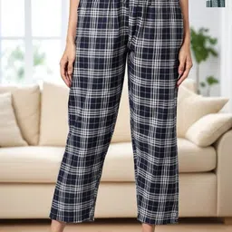 Kryptic Pack Of 2 Checked Pure Cotton Mid-Rise Lounge Pants-image-70