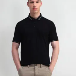 Arrow Black Cotton Regular Fit Polo T-Shirt-picture-32