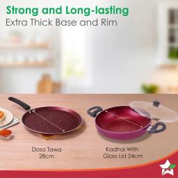Wonderchef Red Bandhan Non-Stick Cookware 3 Pc Set image 2