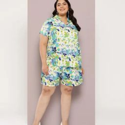 Qurvii + Green Printed Co-Ord Set-image-35