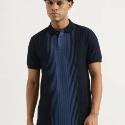 United Colors Of Benetton Navy Regular Fit Striped Polo T-Shirt-picture-18