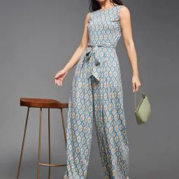 Miss Chase Blue Cotton Print Jumpsuit-picture-10