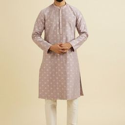 Manyavar Woven Design Kurta with Pyjama-image-58