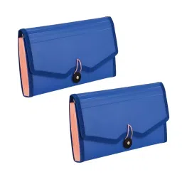 POLEN Cheque Expanding File Polypropylene (PP) Letter ‎14.5x26 cm ‎Elastic Closure, PXC1-CHQ - Blue-2 Pcs-44
