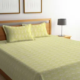 Myntra Elegant Homes Yellow & White Cartoon Characters Cotton Double King Bed Cover-image-99