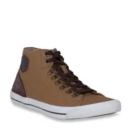 Woodland Men's Camel Ankle High Sneakers-image-7