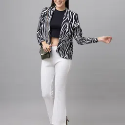 PURYS Animal Printed Open Front Shrug image 3