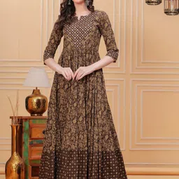KIRNYA Women Floral Printed Sequinned Anarkali Kurta-51