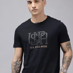 U.S. Polo Assn. Pure Cotton Brand Logo Printed Slim Fit T-shirt-picture-39
