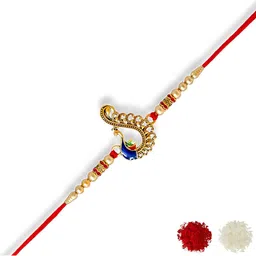 MEIRA JEWELLERY Designer Rakhis With Greeting Card & Roli Chawal-image-69