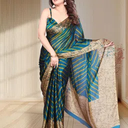 MAGNEITTA Pure Chiffon Leheriya Saree-picture-16