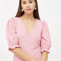 Harpa Wrap Puff Sleeves Top-image-17
