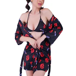 GuSo Shopee Women Black Net Baby Dolls-image-43