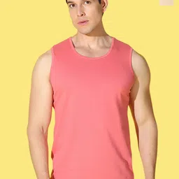 WOOSTRO Pack Of 2 Printed Combed Cotton Gym Vests VWS26(HARD RUST)(PLAIN PEACH)-image-53