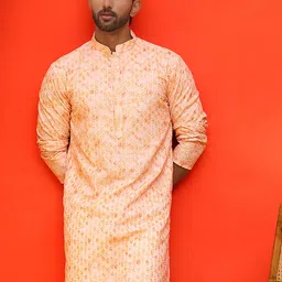 Jompers Men Geometric Embroidered Sequinned Kurta-image-34