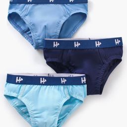 Honeyhap Premium Anti-MicrobialSolid Briefs Pack Of 3 - Blue-image-41