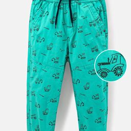 Simply Premium Cotton Full Length Lounge Pant Tractor Print - Green-picture-24