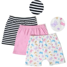 Mi Arcus  Cotton Striped Solid & Butterfly Print Shorts Pack of 3 Black,Grey & Blue-image-65