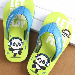 Cute Walk by Babyhug Slip On Flip Flops with Panda Print- Green-image-86