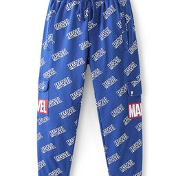 Pine Kids Marvel Cotton Looper Knit Full Length Lounge Pant Text Print - Blue-image-71