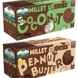 Tummy Friendly Foods Millet Cookies - Coconut, Peanut Butter - Pack of 2 - 75g each.-image-83