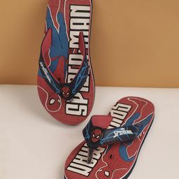 Kidsville Avenger  Featuring Spiderman Printed  Flip Flops  - Red-image-38