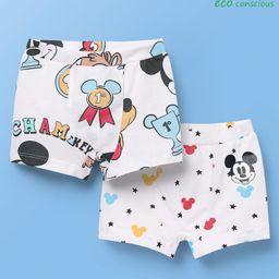 Babyoye Disney Interlock Knit Trunks with Mickey Mouse Graphics Pack of 2 - White-image-34