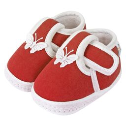 Neska Moda Butterfly Applique Detailed With Velcro Closure Booties - Maroon-picture-34