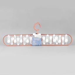 fab n funky Rectangular Shaped Hanger With 16 Clips - Peach image 2