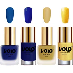 VOLO Set Of 4 Velvet Matte & Extra Shine Nail Polish - 8 ml Each - 19 - 32 - 66 - 59-17